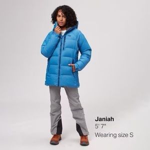 Outdoor Research Bright Blue Hooded Puffer Ski Jacket